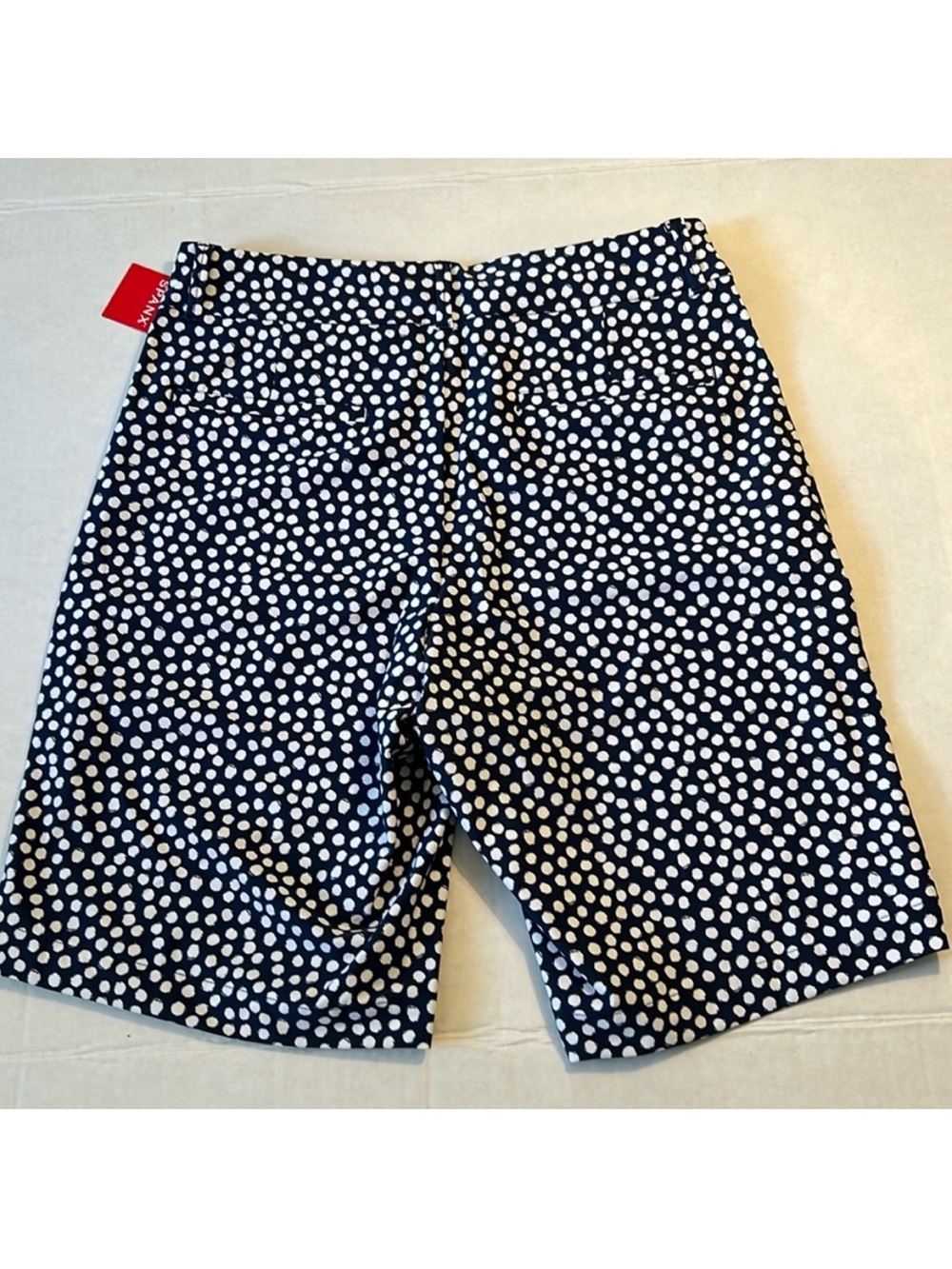 Spanx Small Shorts 10” Sunshine Shorts in Navy Painted Dot NWT - Picture 4 of 8